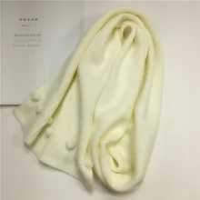 Осень-зима Вязаный шерстяной свитер вязаный шарф для девочек, для мальчиков однотонная шалевая модная детская одежда шейный платок разноцветными помпончиками для детей Bufandas