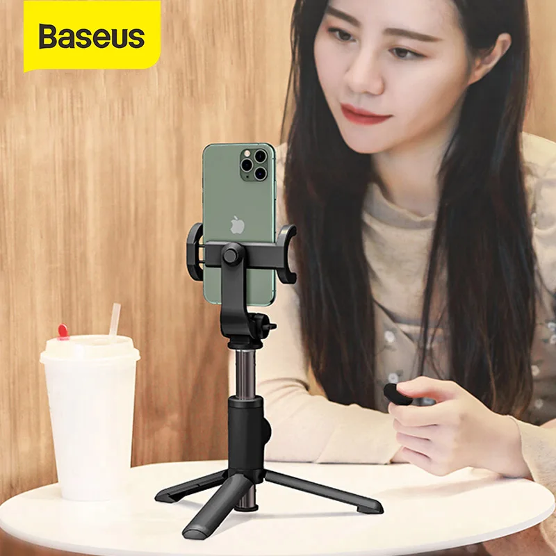 Baseus Selfie Stick Tripod for iPhone Xiaomi Samsung Smartphone Monopod for Phone Bluetooth Wireless Shutter Remote Mini Tripod