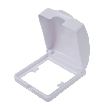 

Bathroom Wall Switch Protector Flip Cap White Plastic Waterproof Cover
