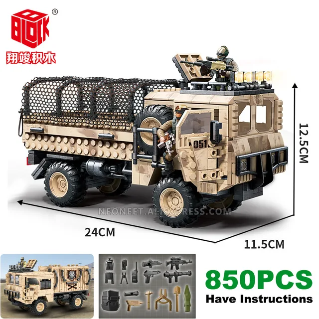 Modern War Call of Duty Military Army Soldiers Tactical Cargo Truck Building Blocks Fit COD Mega Bloks Construx MiniFigures 1