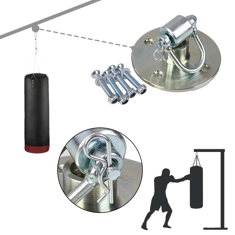 Speed Punching Ball Swivel Boxing Punch Bag Hook Hanging Mount Sandbags Training