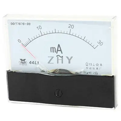 

Fine Turning Dial Panel Ammeter Tester AC 0 - 30mA Measuring Range 44L1