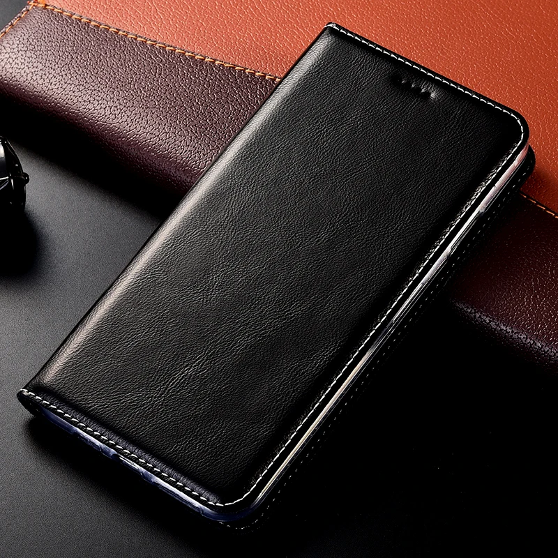 Black Вавилон из натуральной кожи чехол для samsung Galaxy A3 A5 A6 A7 A8 A9 Pro Plus Флип кожаный чехол s - Цвет: Black