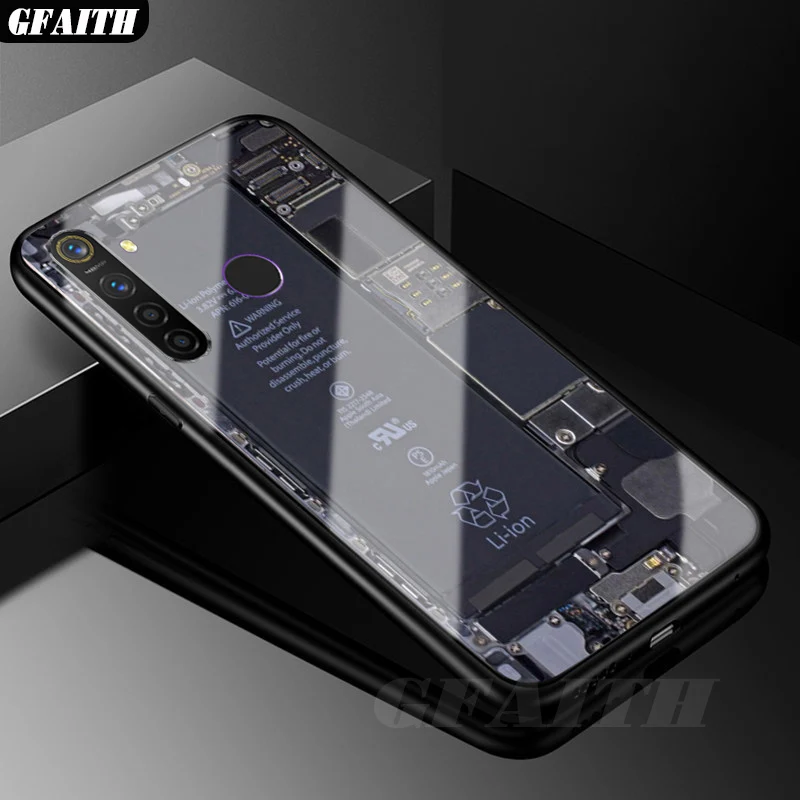 GFAITH для Realme 5 Pro Чехол проводник из окрашенного закаленного Стекло Крышка для Realme 5 Realme XT чехол