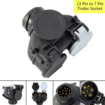 

13pin To 7pin Waterproof Tool Towing Plug Conversion Adapter Electric Double Head Socket Truck Car Wiring Connector Trailer Lead