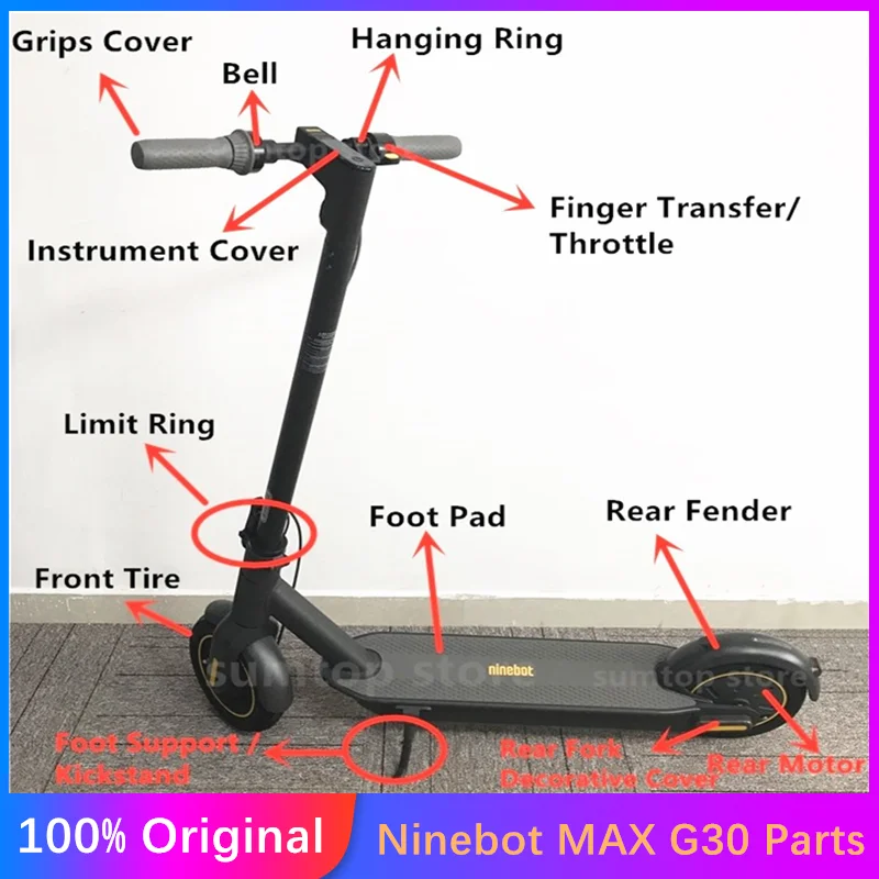 Оригинальный контроллер Ninebot MAX G30 для зарядки передних шин колокольчик заднее