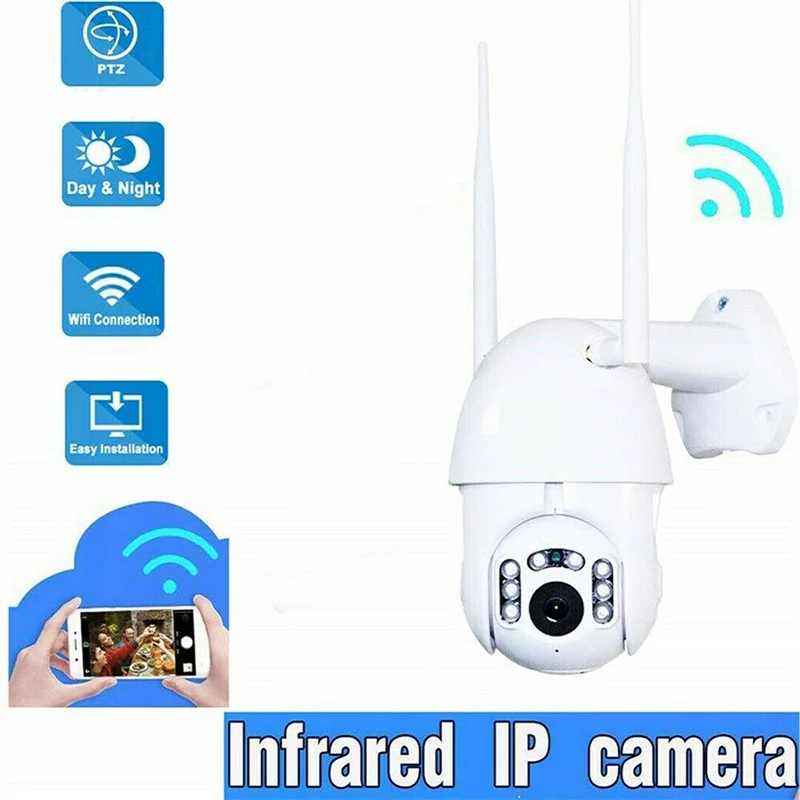 1080P Водонепроницаемая наружная WiFi PTZ Pan Tilt безопасности IR IP камера HD ночного видения DTT88