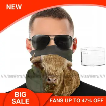 

Cow Head Mouth Face Mask Highland Cow Head Facial Mask with Filters Beautiful Fashion for Adult Mask