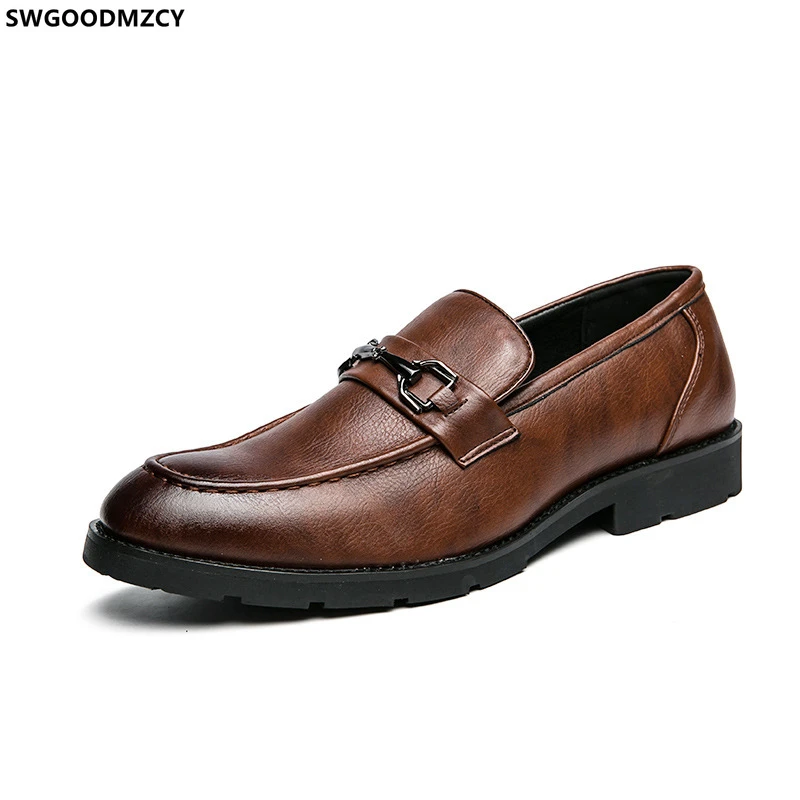 Zapatos vestir para hombre, mocasines italianos formales de cuero, clásicos, de oficina, color negro, - AliExpress