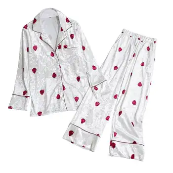 

Autumn Soft Velour Women Pajamas Sets 2019 Cute Long Sleeve 2 Pcs Suit Home Wear Female Casual Nightwear Pyjama