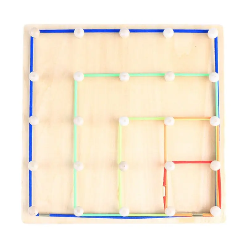 

Kids Wooden Geoboard Array Block Geo Board Graphical Educational Learning Tool