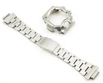 

Custom GW9400 Silver Watchband Bezel Metal 316L Stainless Set