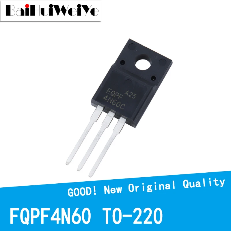 10PCS/LOT FQPF4N60 4N60 FQPF4N60C 4N60C 4A 600V TO 220 TO220 MOSFET P ...