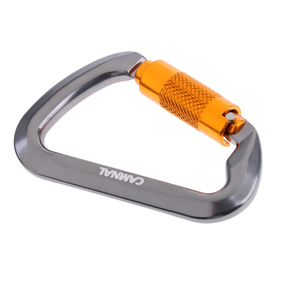 Locking Rock Climbing Carabiner Clips, 25KN Heavy Duty D Ring Buckle for Rappelling Swing Rescue Camping Hiking Climbing Access