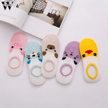 Womail, женские носки, жаккардовые хлопковые тонкие носки, 5 пар, неглубокие носки-башмачки, хлопковые стандартные полосатые женские носки