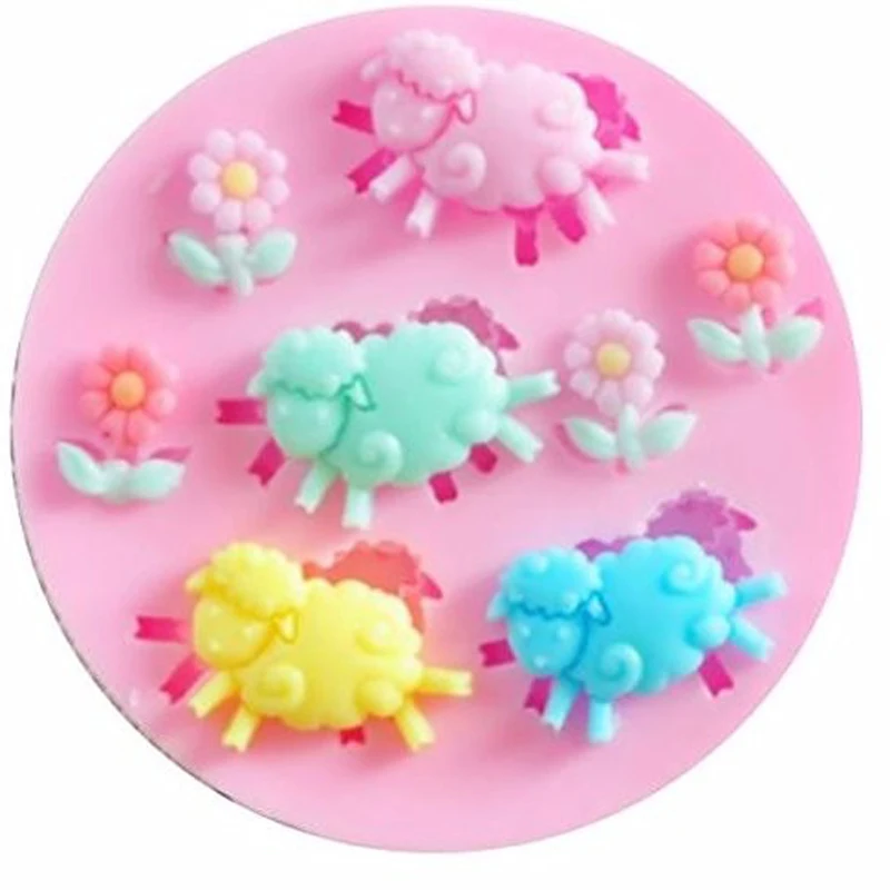 Стилизацией животных форма цветка объемные силиконовые формы Fondant(сахарная) Шоколад Мыло Форма для полимерной глины украшения для выпечки инструменты подарок