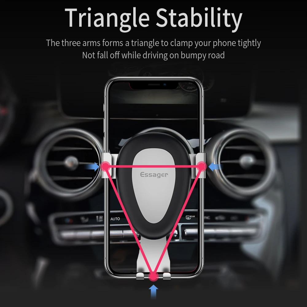 Автомобильный держатель для телефона Essager Gravity для iPhone 11 Pro Xs Max X samsung, держатель для мобильного телефона на вентиляционное отверстие, автомобильный держатель для телефона