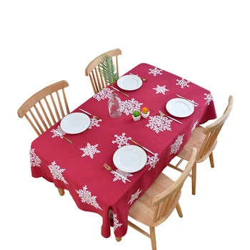 

Christmas Snowflake Series Waterproof Tablecloth Restaurant Hotel Rectangular Embroidered Tablecloth 140x180cm