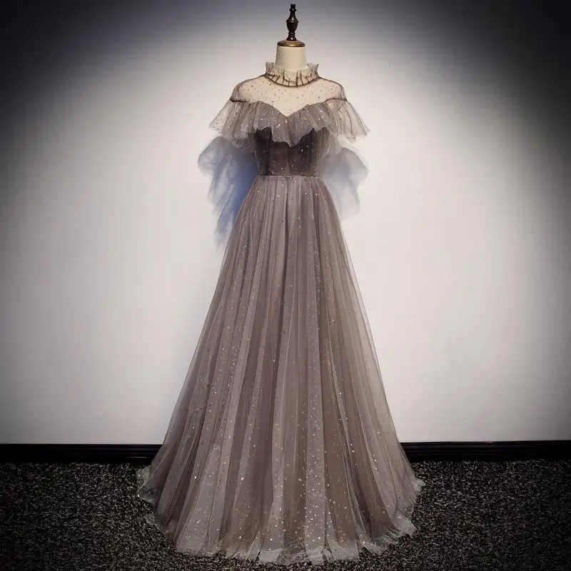 Элегантное бархатное вечернее платье с коротким рукавом, Qipao, супер блестящее Сетчатое торжественное вечернее платье, полная длина, Женское Платье De Soiree - Цвет: Style 1