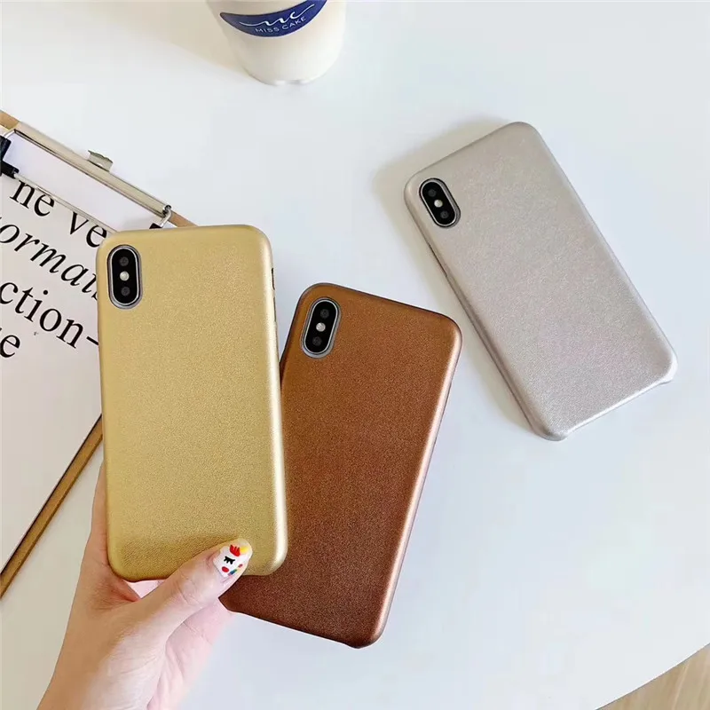 

Fashion simple paint leather phone case for iphone XS MAX XR X 6 6s 7 8plus case luxury PU soft shell Capa shell For iphone 7