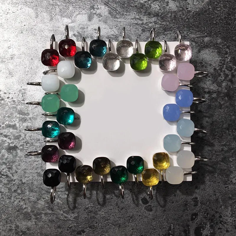 

Luxury Brand Silver Needle Stud Earring High Quality 22 Sugar Colors Faceted Crystal Earrings for Women Best Gift
