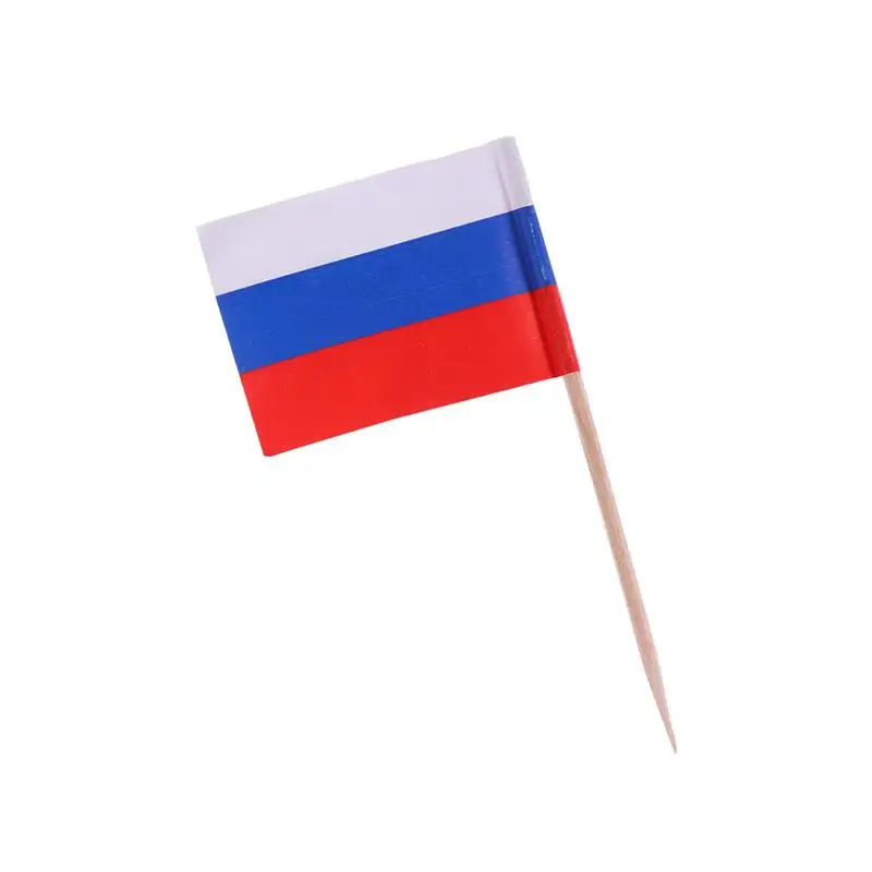 100 шт деревянный флаг зубочистки торт кекс топперы фрукты вилки пищевая зубочистка для национального дня украшения вечерние закуски