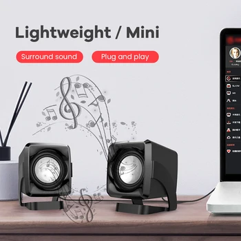 

Portable Mini Computer Speakers with Subwoofer USB 3.5mm Wired Speaker Stereo Music Player Sound Box for Laptop Xiao mi Phone
