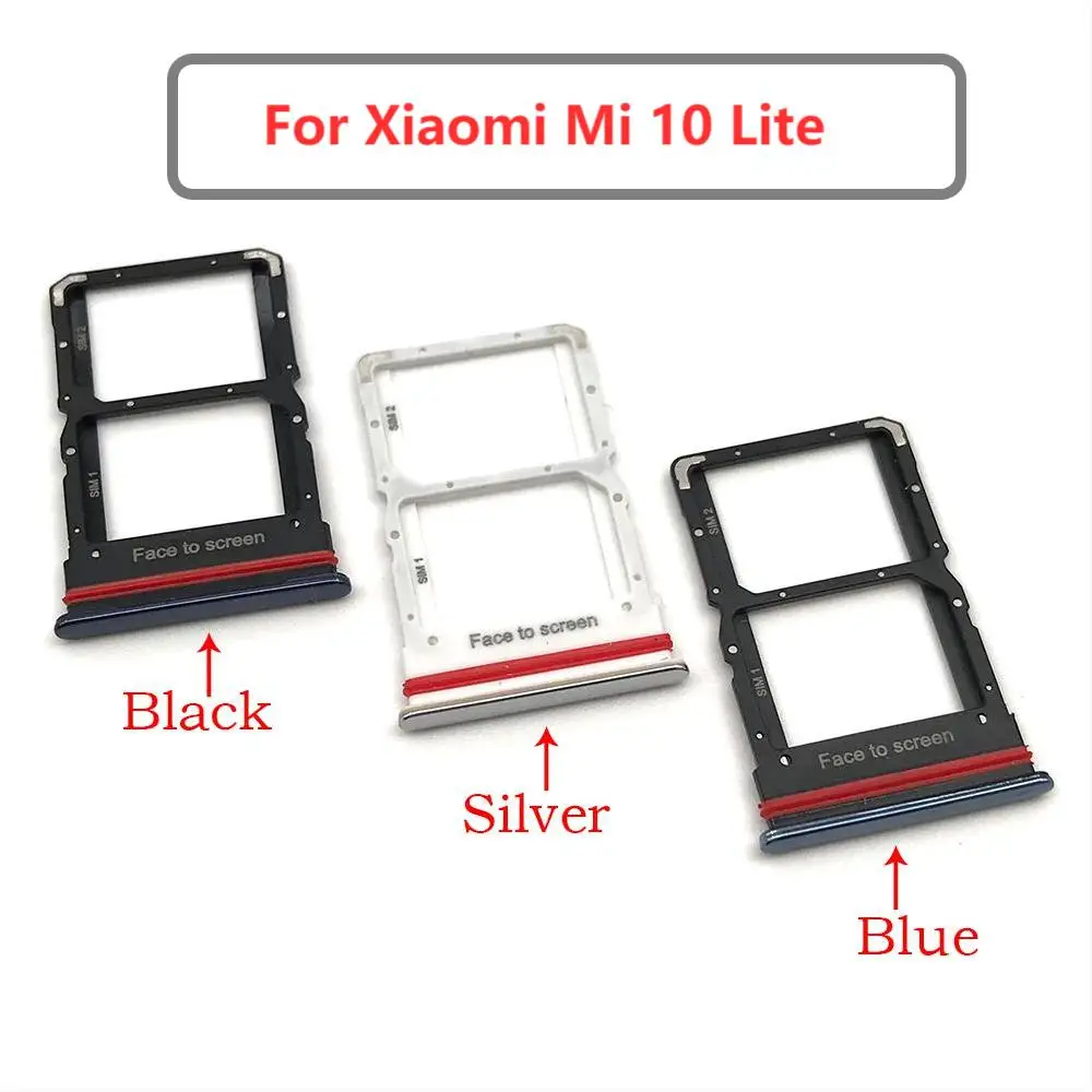 2 uds bandeja de tarjeta Sim recambio de soporte de ranura partes para Xiaomi Mi 10 Lite