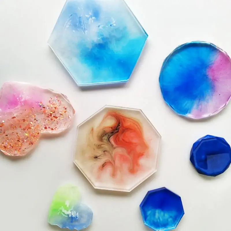 

4 Pcs/set Handmade Coaster Mold DIY Making UV Resin Crystal Epoxy Molds 517F