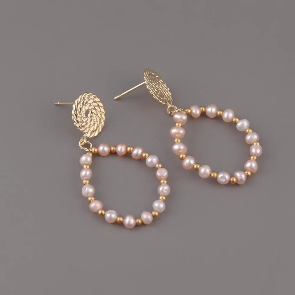 

Filluck Pearl Hoop Dangle Earrings Imitation Pearl Earrings Circle Beaded Loop Drop Earrings For Women Fine Jewelry