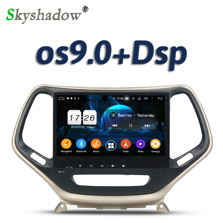 DSP 10," ips Android 9,0 2GB Оперативная память 16G 4 core dvd-плеер для автомобиля gps карта RDS радио Wi-Fi Bluetooth 4,0 для Jeep Cherokee