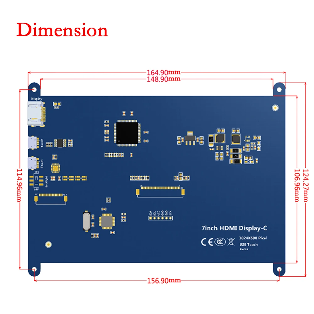 7 дюймов Raspberry Pi 4 3 lcd 1024*600 800*480 HDMI сенсорный экран 7 ''дисплей для Raspberry Pi 4 Модель B 3B+ 3B поддержка ПК ноутбука