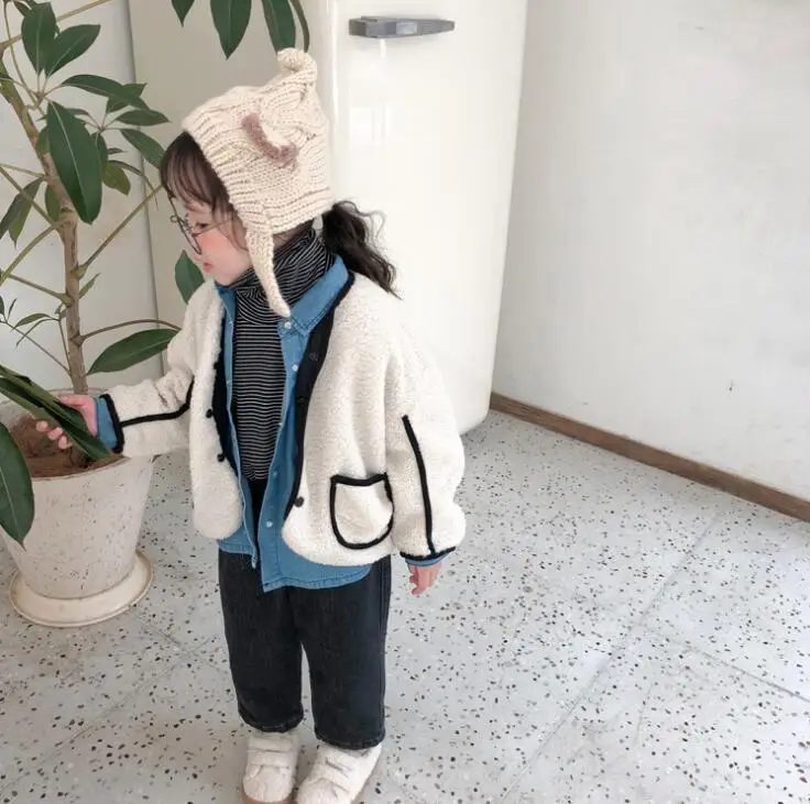 new wholesale boys girls fleece coat thicken winter full sleeve kids jacket 1-6t HH908