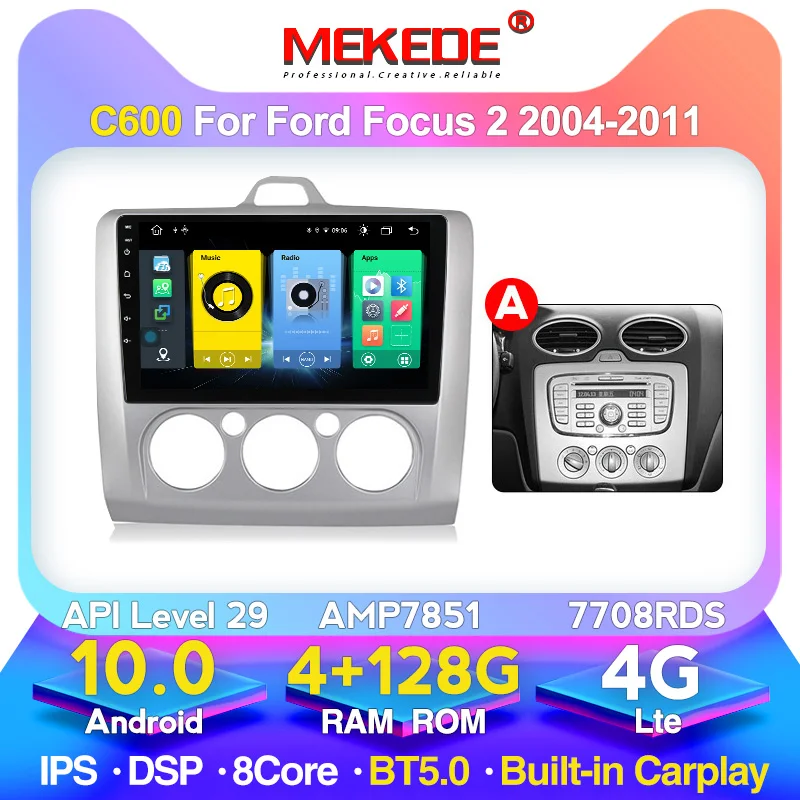 MEKEDE Android 10 DSP Car Radio Multimedia Video Player Navigation GPS For Ford Focus 2 3 Mk2 / Mk3 Hatchback Din DVD 128G BT | Автомобили