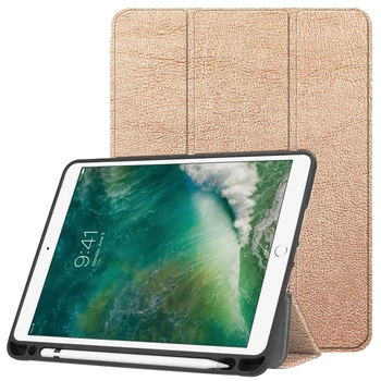 

For iPad 9.7 inch 2018 anti shock soft Silicon Case Ultra thin Smart Cover Skin For Apple iPad 9.7" 2017 + Touch Pen Holder Slot