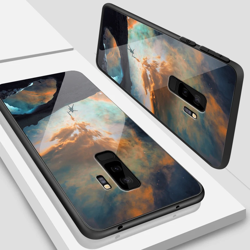 Чехол из закаленного стекла для OnePlus 3 3T 5 5T 6 6T 7 7 Pro для Samsung Galaxy S8 S9 S10 Plus противоударный чехол с полной защитой - Цвет: W390