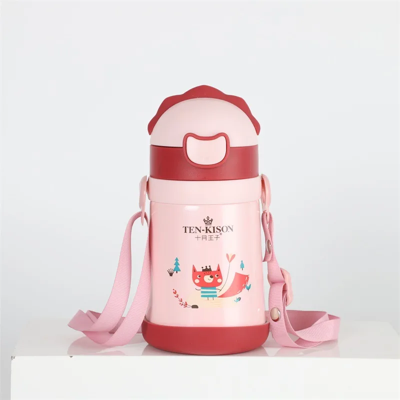 pink 260 мл детская чашка для кормления из нержавеющей стали, термос для молока для детей, термос для горячей воды, Термокружка - Цвет: pink