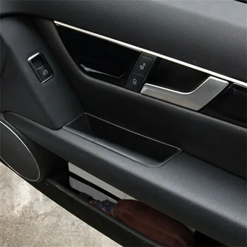 

1 Pair Of Armrest Plastic Storage Boxes Black Handle For Mercedes-Benz C-Class W204 08-14