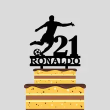 Персонализированные футбольные топперы для торта с именем на заказ, футбольные топперы для торта для мальчиков, украшения для торта на день рождения YC079