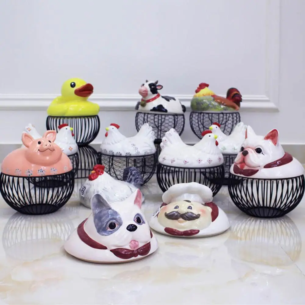 Керамическая яичная подставка курица шелковая корзина для яиц корзина для фруктов Коллекция Керамических куриных росток украшение для кухни хранение