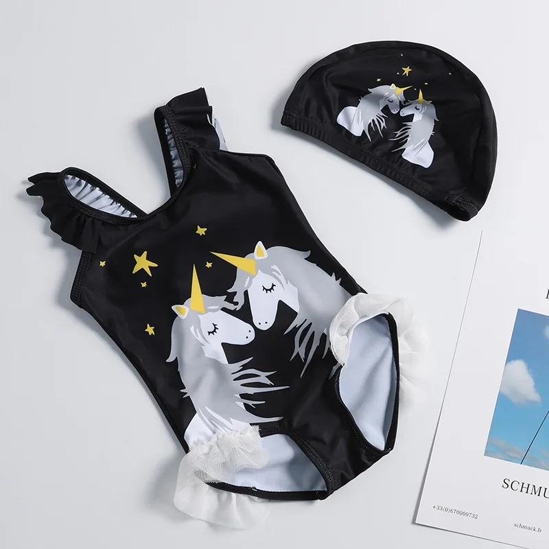 

INS KID'S Swimwear Little Princess GIRL'S Cute Baby Infants One-piece Swimwear South Korea Tour Bathing Suit 1-10-Year-Old