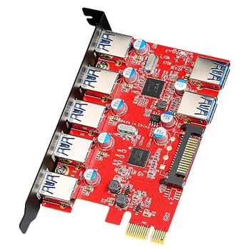 

Expansion Card High-Speed PCI-E USB 3.0 Expansion Card 7-Port USB 3.0 Port Card