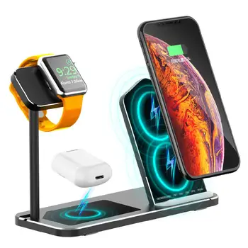 

3-in-1 Fast Charging Wireless Charger for Airpods Pro for iPhone for iWatch 5 4 3 2 1 Universal for iPhone Charger Alloy Dock