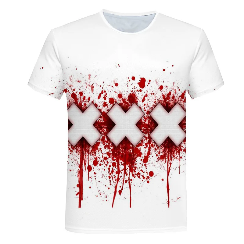 Summer new mens 3d graffiti T-shirt splash paint abstract DIY3D printing short-sleeved o-neck T-shirt high-quality shirt T-shirt