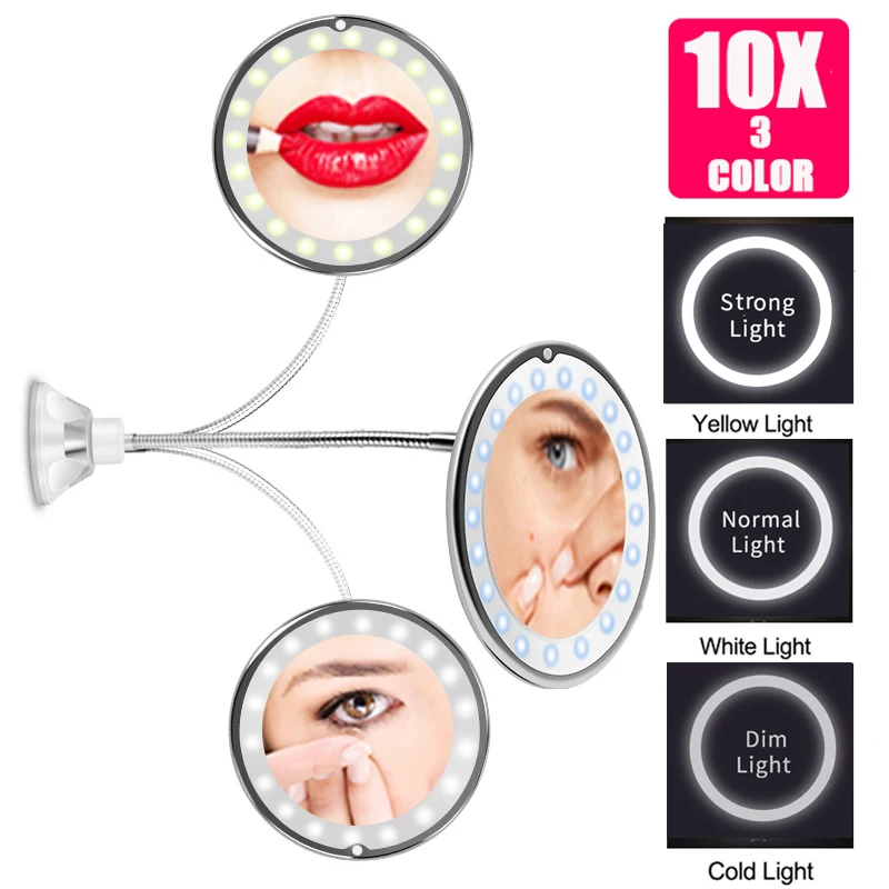 

Mini LED Mirror Makeup Mirror With LED Light Compact Vanity Mirror Magnifying LED Miroir Grossissant Magnifying Protable Miroir