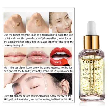 

24k Gold Elixir Oil Control Moisturizing Shrink Pore Makeup Base Series Matte Primer Foundation Cosmetic Primer Serum S8J6