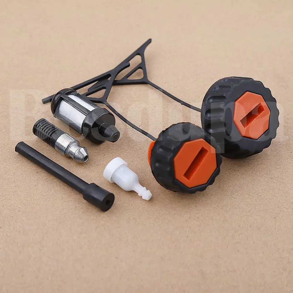Gas Fuel Cap & Oil Cap For Stihl 020 021 023 024 025 026 028 034 036 038 042 048 AV Super Replace 0000 350 0520, 0000 350 0510 4
