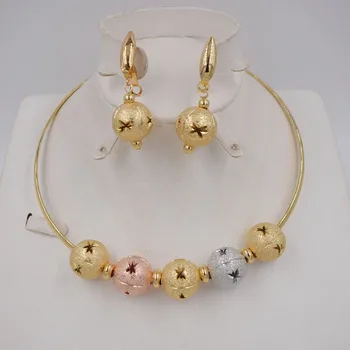 

New High Quality Fashion Dubai Jewelry big PARTSet Gold color Wedding African Beads Jewelry Set necklace earrings bracelet ring