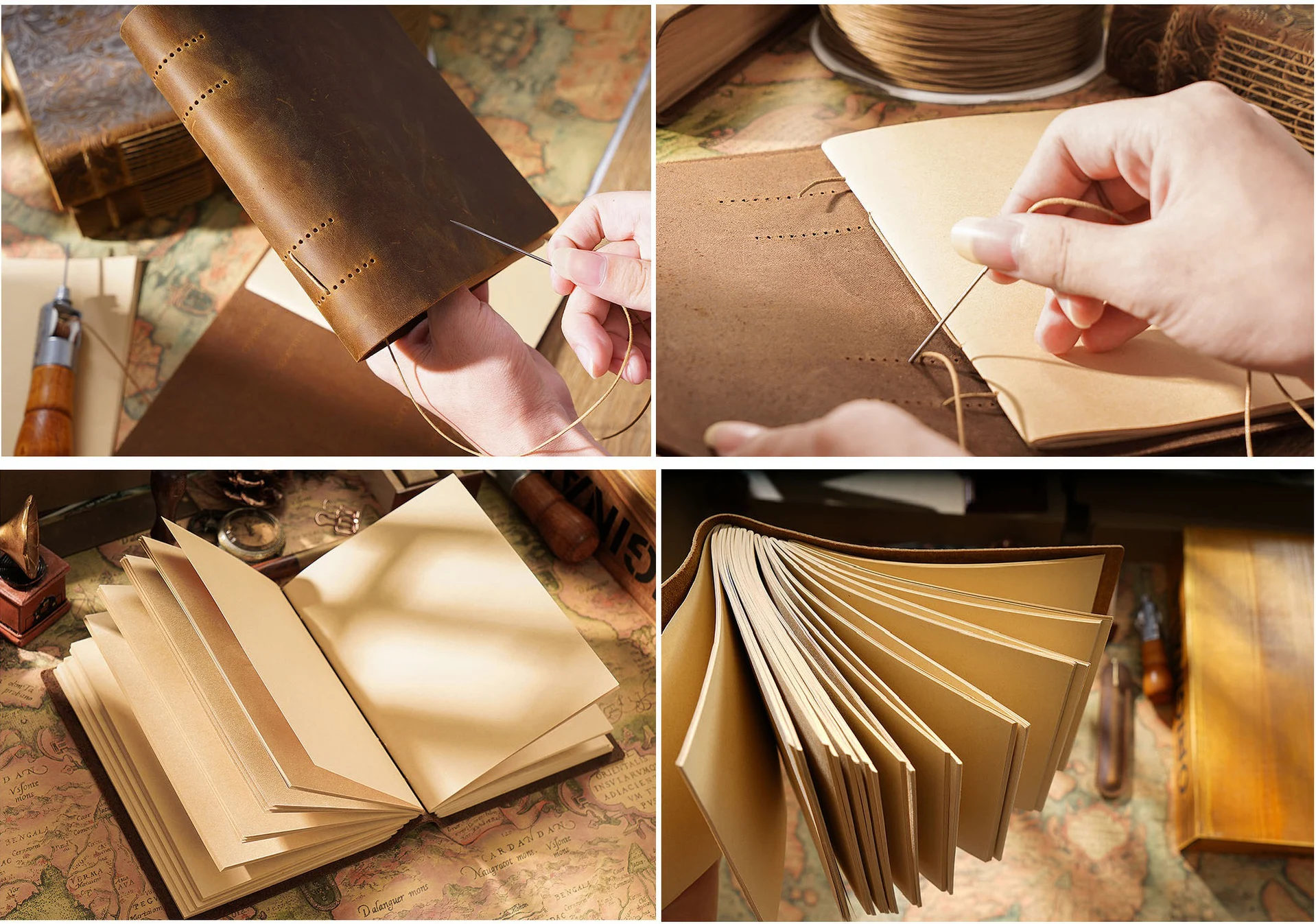 Кожаный дневник ручной работы в стиле ретро, большой блокнот Crazy horse