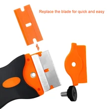 Labels Stickers Razor Blade Scraper Contoured With Grip 2 Pack Scraper Tool 16pcs Plastic Blades for Stickers Decals Removaling